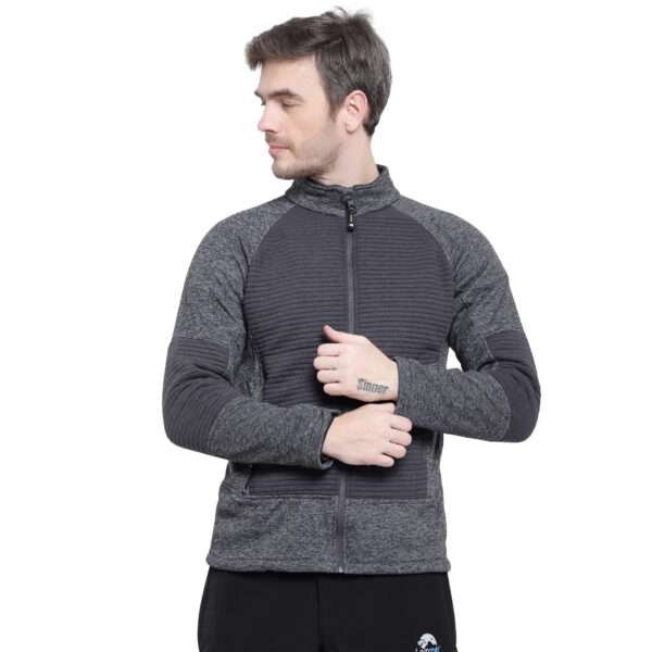 Lammer Men's 9906 Full Sleeves Melange Fleece Jacket
