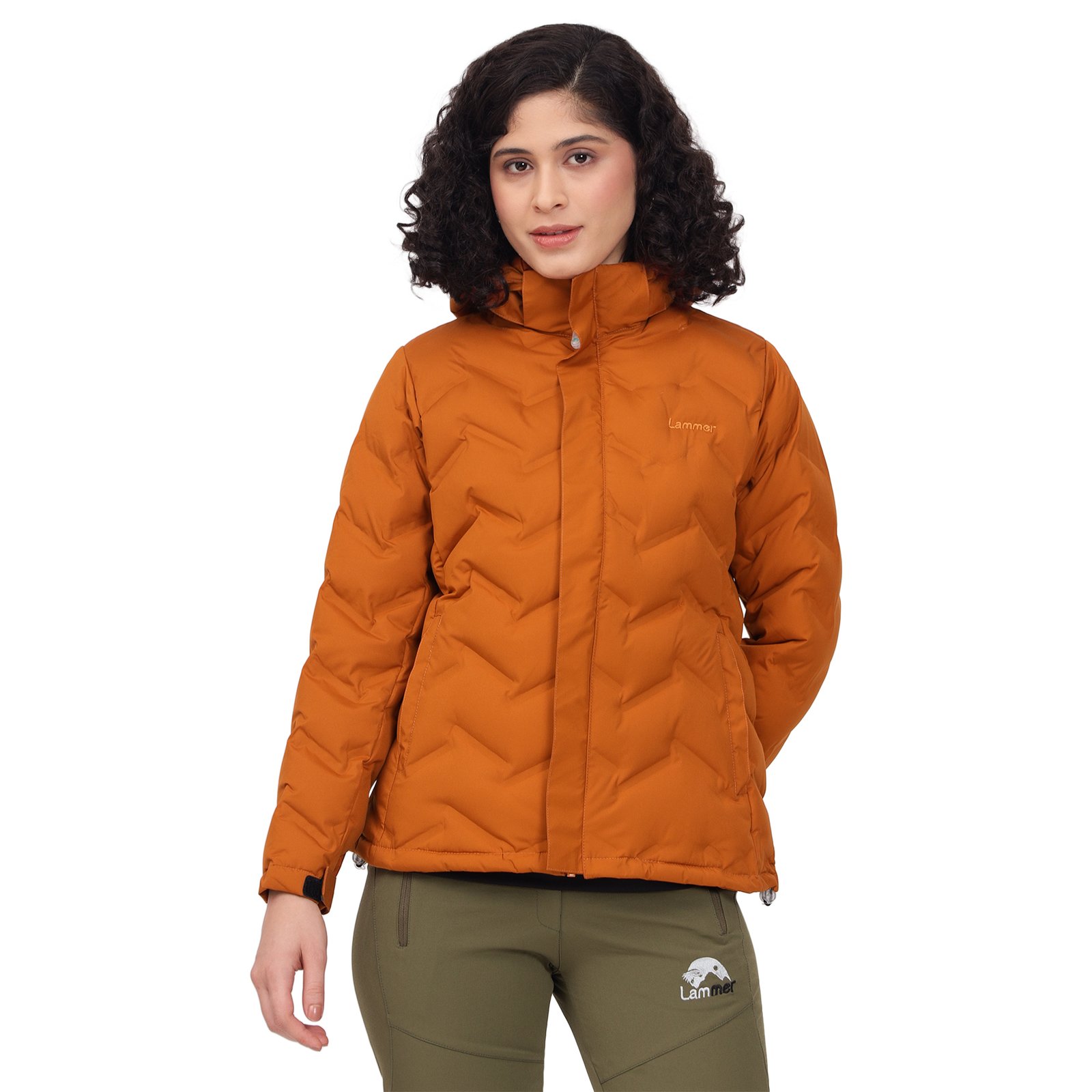 LAMMER Women's Insulated Down Jacket with Detachable Hood – Lightweight, Warm, Windproof & Water-Resistant Winter Jacket for Hiking, Trekking, and Outdoor Adventures.