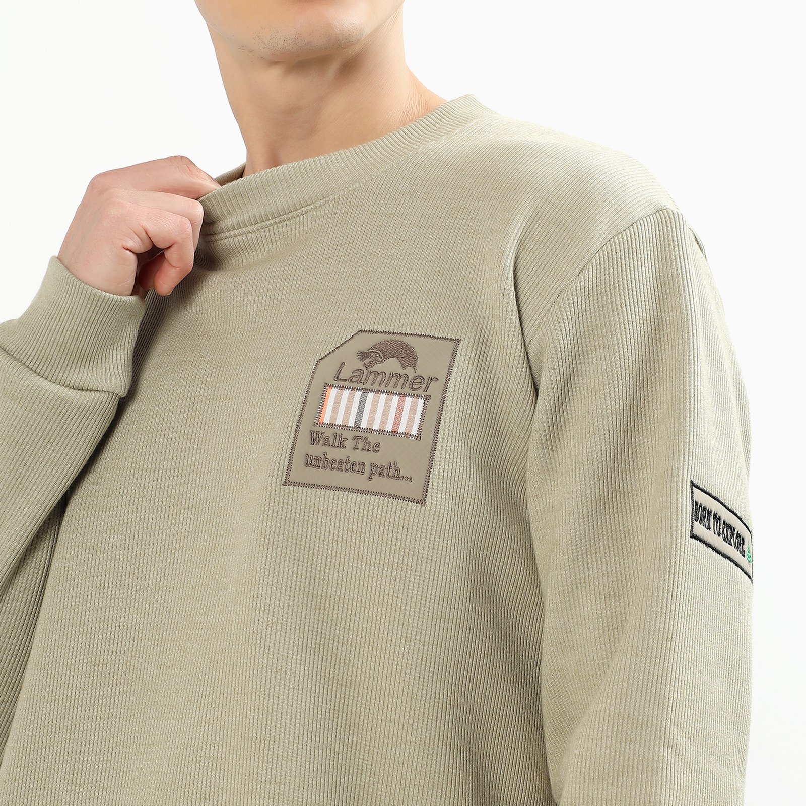 Lammer Men's Bonded Corduroy with Fleece Lining sweatshirt- trekking and outdoor wear.