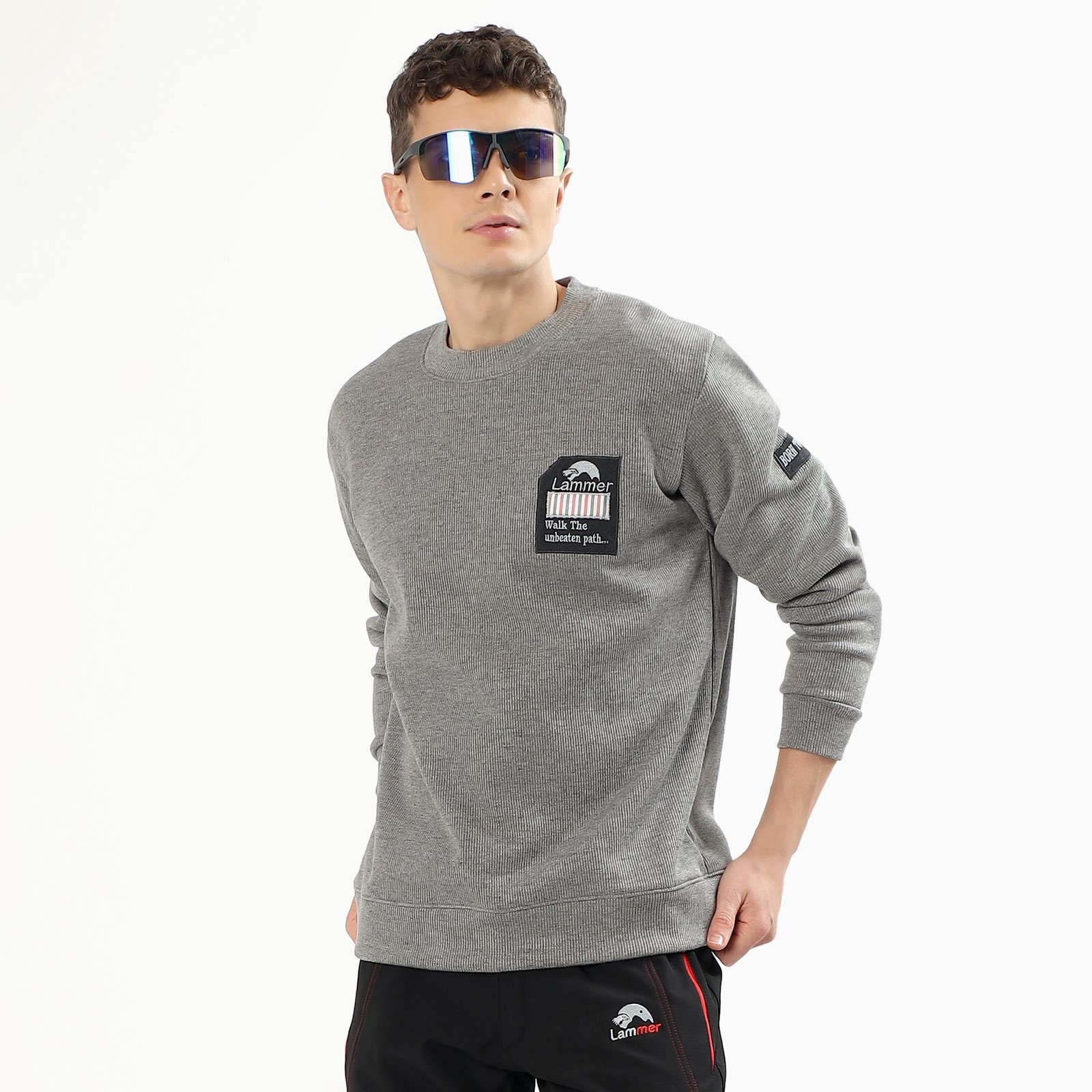 Lammer Men's Bonded Corduroy with Fleece Lining sweatshirt- trekking and outdoor wear.