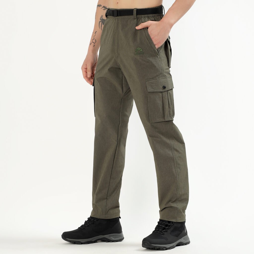 Lammer Men’s Ripstop Nylon Trekking Pants – 4-Way Stretch, Water-Repellent, Multi-Pocket Design.